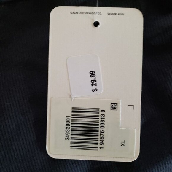 Levi's Womens Off Black Short Sleeve Rib 90s Style Baby T-Shirt Size XL Slim Fit - Picture 9 of 15